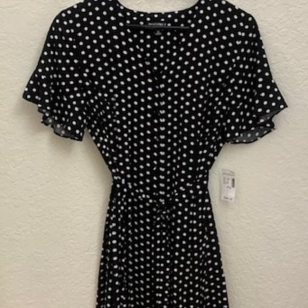 Black Dress with White Polka Dots - NWT Medium